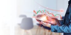 stock chart falling concept image representing falling investment trust popularity