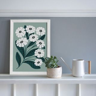 Flower print in beige room