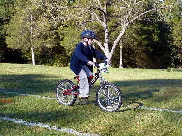 One kid rides along.