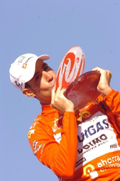 Vincenzo Nibali (Liquigas-Doimo) on the winner's podium