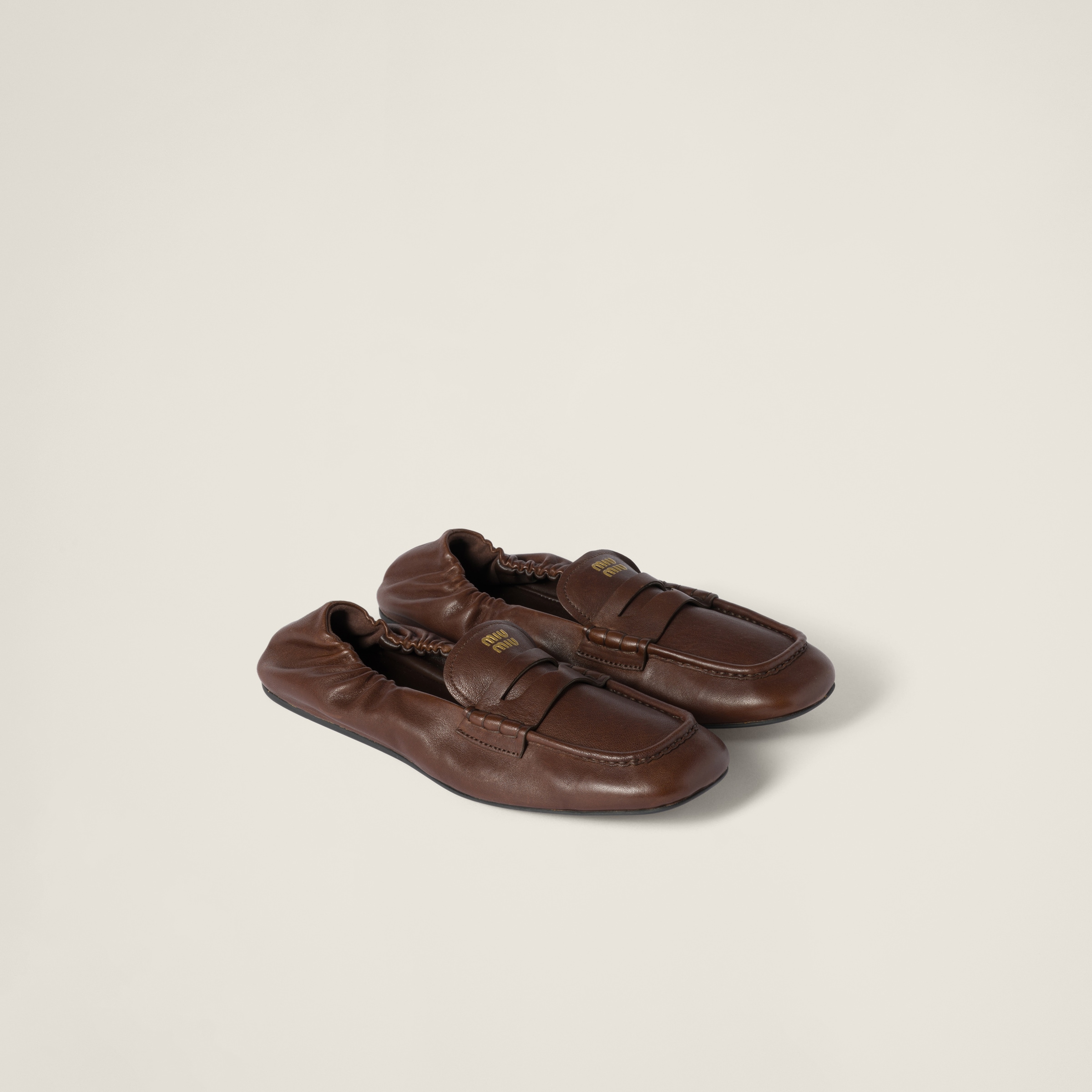 Ruches Nappa Leather Loafers