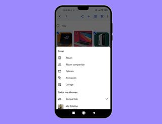 Crear el álbum desde la aplicación de Google Fotos