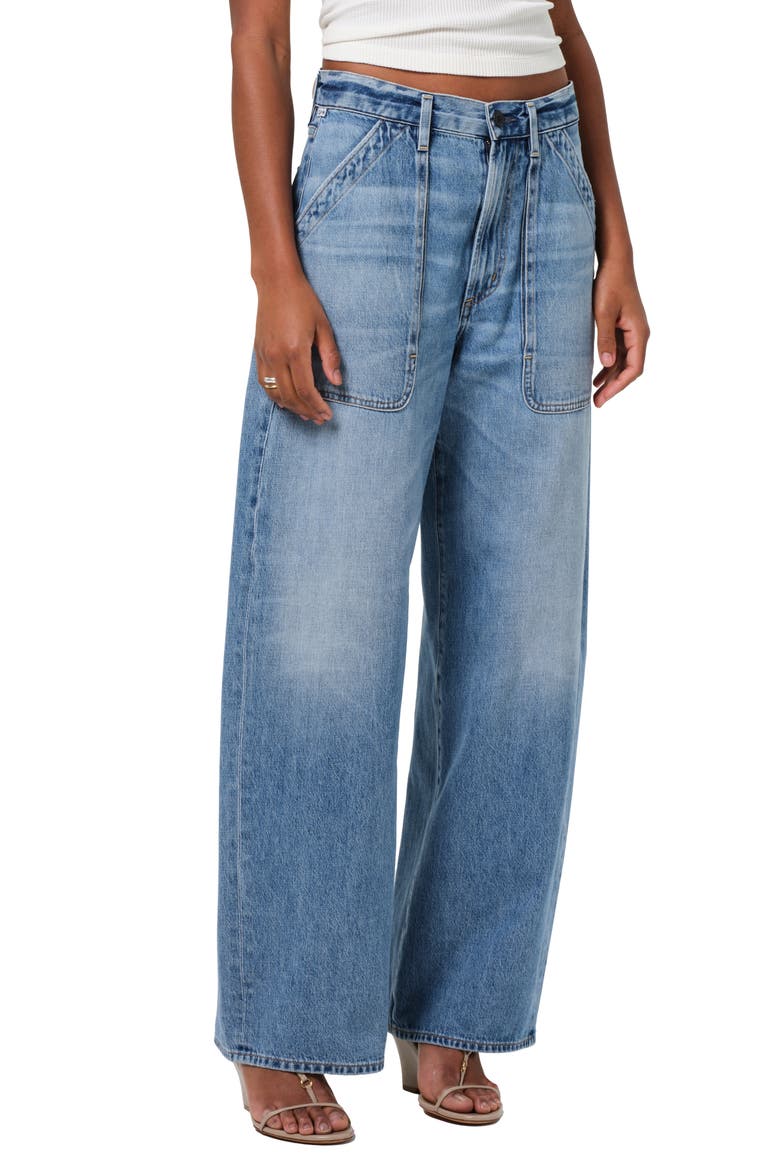Ayla High Waist Baggy Wide Leg Utility Jeans