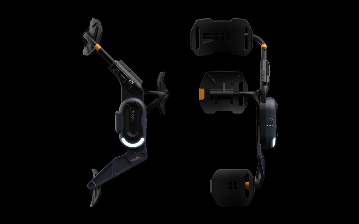 Promotional images of the Death Stranding 2 exoskeleton.