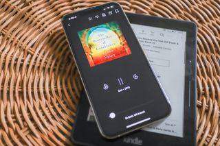 Listening to an audiobook on the Kindle app