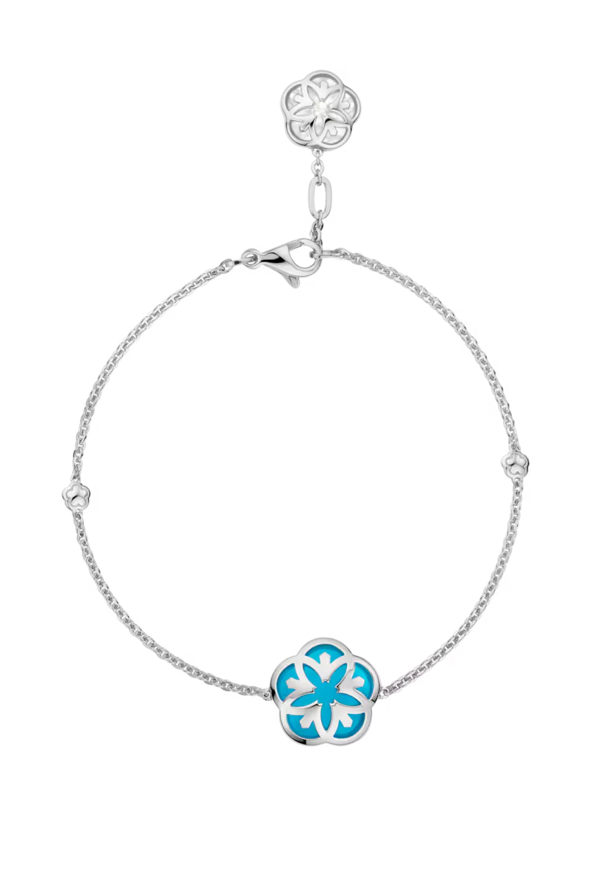 Omega, Bracelet, 18k White Gold, Mother-Of-Pearl, Turquoise