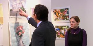Michael buying Pam's art in The Office.