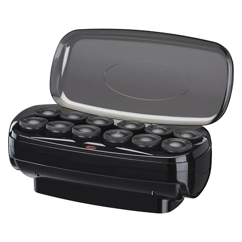 Conair Hot Rollers for Long, Medium &amp; Short Hair, 12 Jumbo 1 &frac12;" Heated Hair Rollers With Clips, Hot Curlers for Women, Volume &amp; Curls, Amazon Exclusive, Black