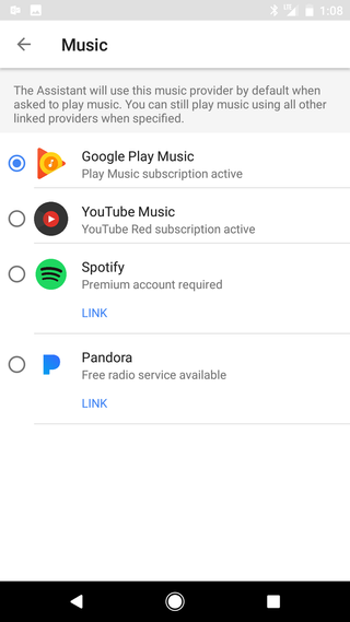 Google Assistant music controls
