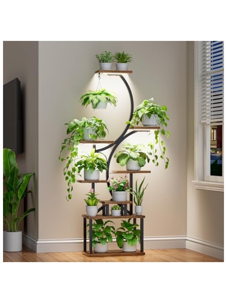 AMAZON, S-Curve Plant Stand With Grow Lights