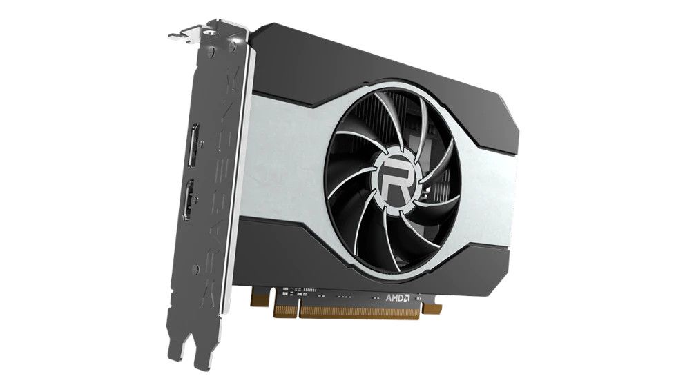 AMD Radeon RX 6500 XT graphics card angle view