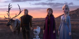 Sven, Kristoff, Olaf, Anna and Elsa in Frozen II