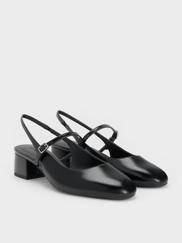 Block-Heel Slingback Mary Jane Pumps