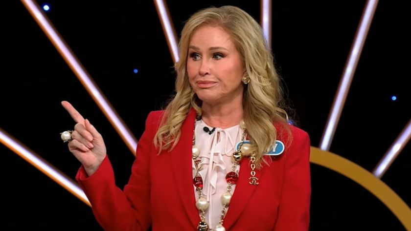 Kathy Hilton points on Celebrity Wheel of Fortune.