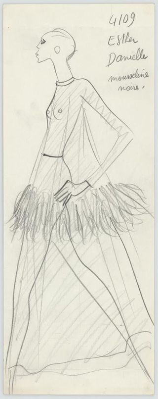 Pencil sketch of dress