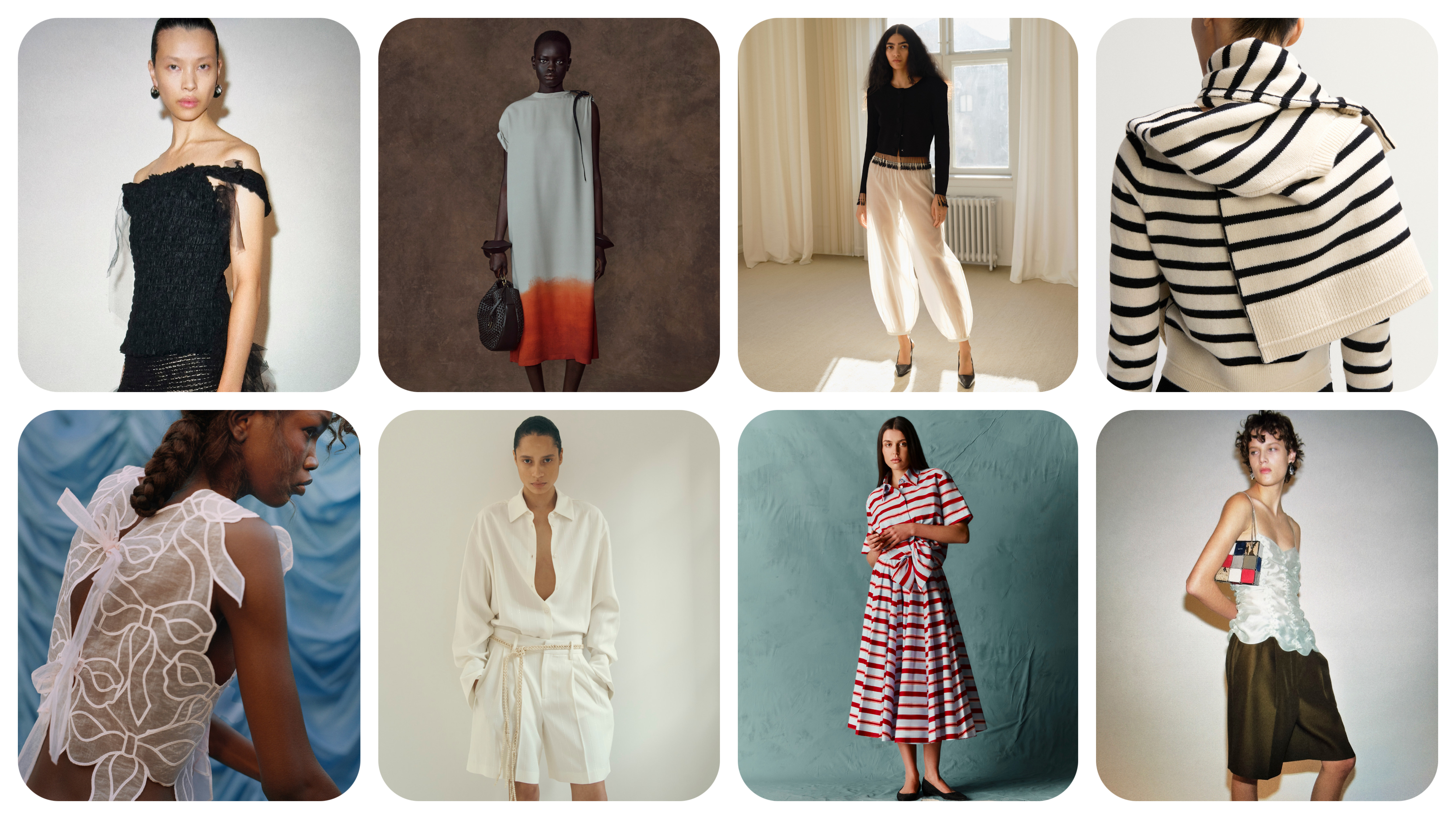 summer 2026 fashion trends at Khaite, Ferragamo, By Malene Birger, Maria McManus, Cecilie Bahnsen, Emilia Wickstead