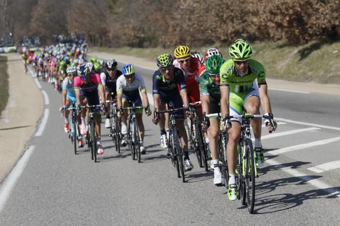The peloton in action during stage 6 at Paris-Nice