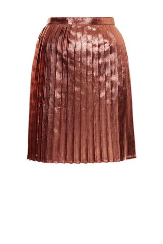 Topshop Lurex Metallic Pleat Skirt, £42, Now £15