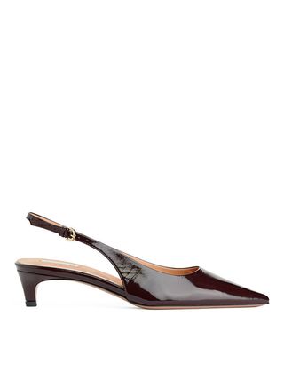 Slingback Leather Pumps - Burgundy - Arket Gb