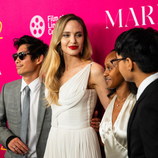 Pax Thien Jolie-Pitt, Angelina Jolie, Zahara Marley Jolie and Maddox Chivan Jolie-Pitt attend the "Maria" Premiere during the 62nd New York Film Festival at Alice Tully Hall on September 29, 2024 in New York City.