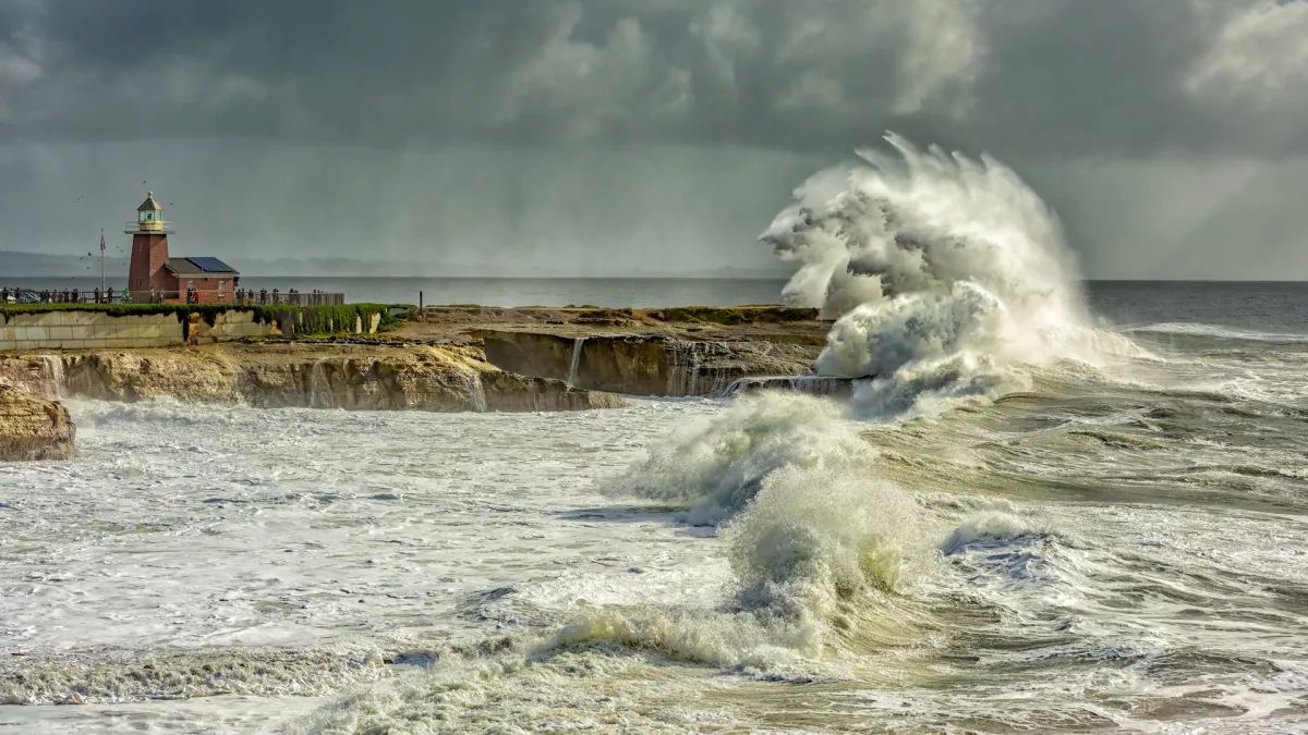 King Tides and El Nino storm combine for monster waves battering Santa Cruz Lighthouse Point.