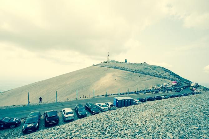 The summit of Mont Ventoux awaits the Tour de France peloton to arrive