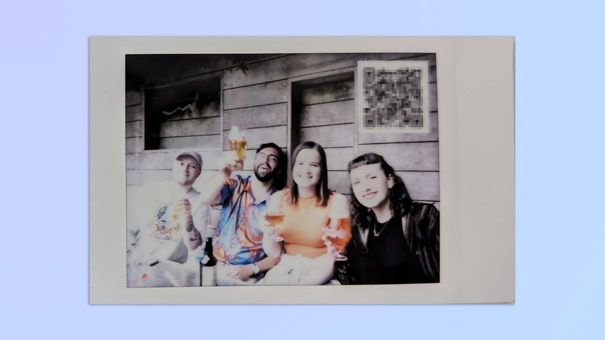 A compilation of photos taken with a matcha green Fujifilm Instax mini LiPlay 2-in-1 camera