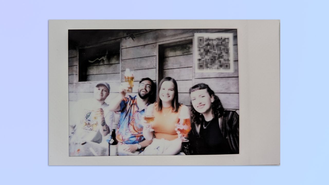 A compilation of photos taken with a matcha green Fujifilm Instax mini LiPlay 2-in-1 camera