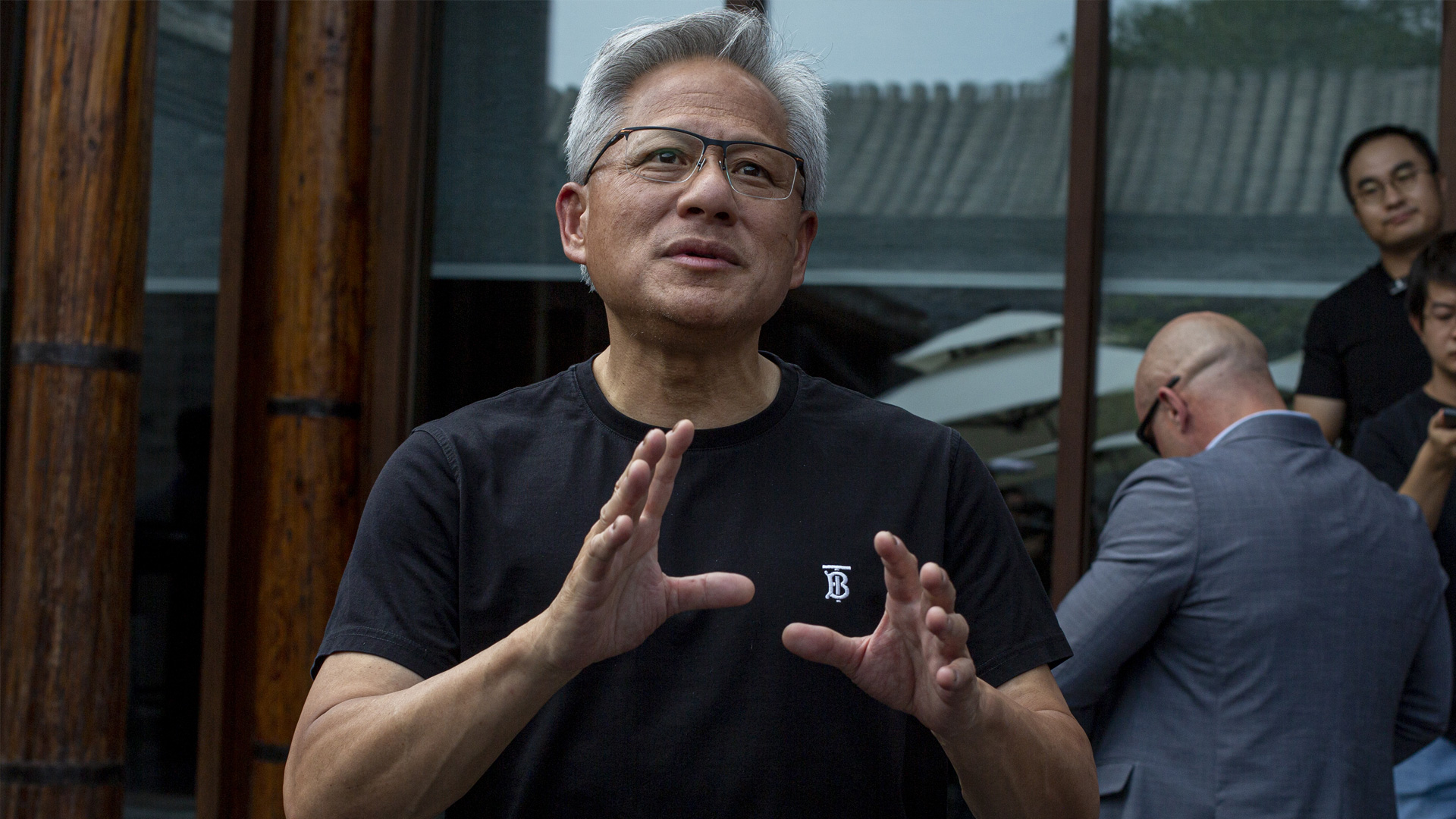 Jensen Huang explaining to the press.