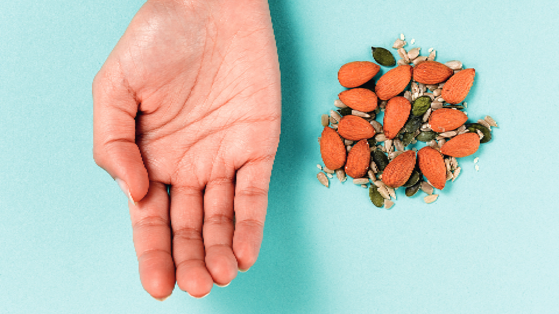 palm next to nuts