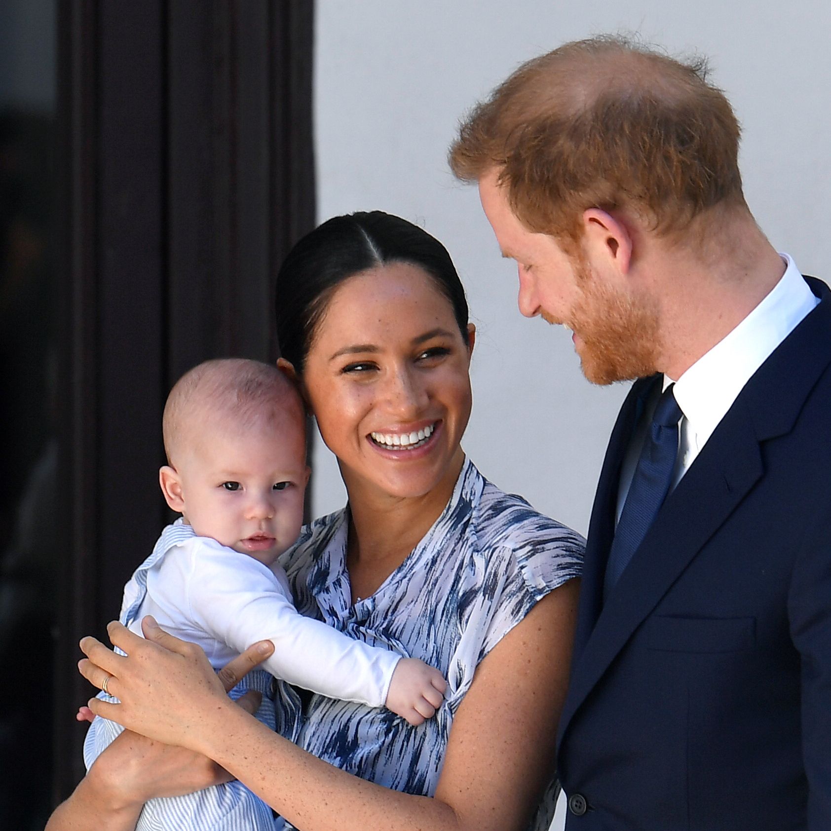 cape town, south africa september 25 prince harry, duke of sussex, meghan, duchess of sussex and their baby son archie mountbatten windsor meet archbishop desmond tutu at the desmond leah tutu legacy foundation during their royal tour of south africa on september 25, 2019 in cape town, south africa photo by toby melville poolgetty images