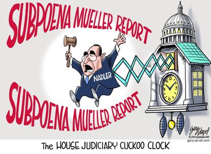 Political Cartoon U.S. Jerry Nadler Mueller report house judiciary cuckoo clock