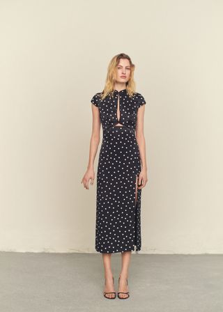 Polka-Dot Dress With Opening Detail