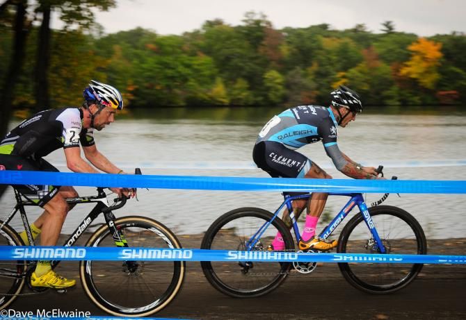 Ben Berden (Raleigh Clement) leading Johnson late in the race