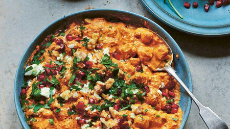 Bowl of muhammara chickpea