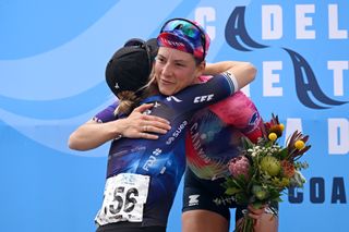 Chloé Dygert on the podium at the women's Surf Coast Classic 