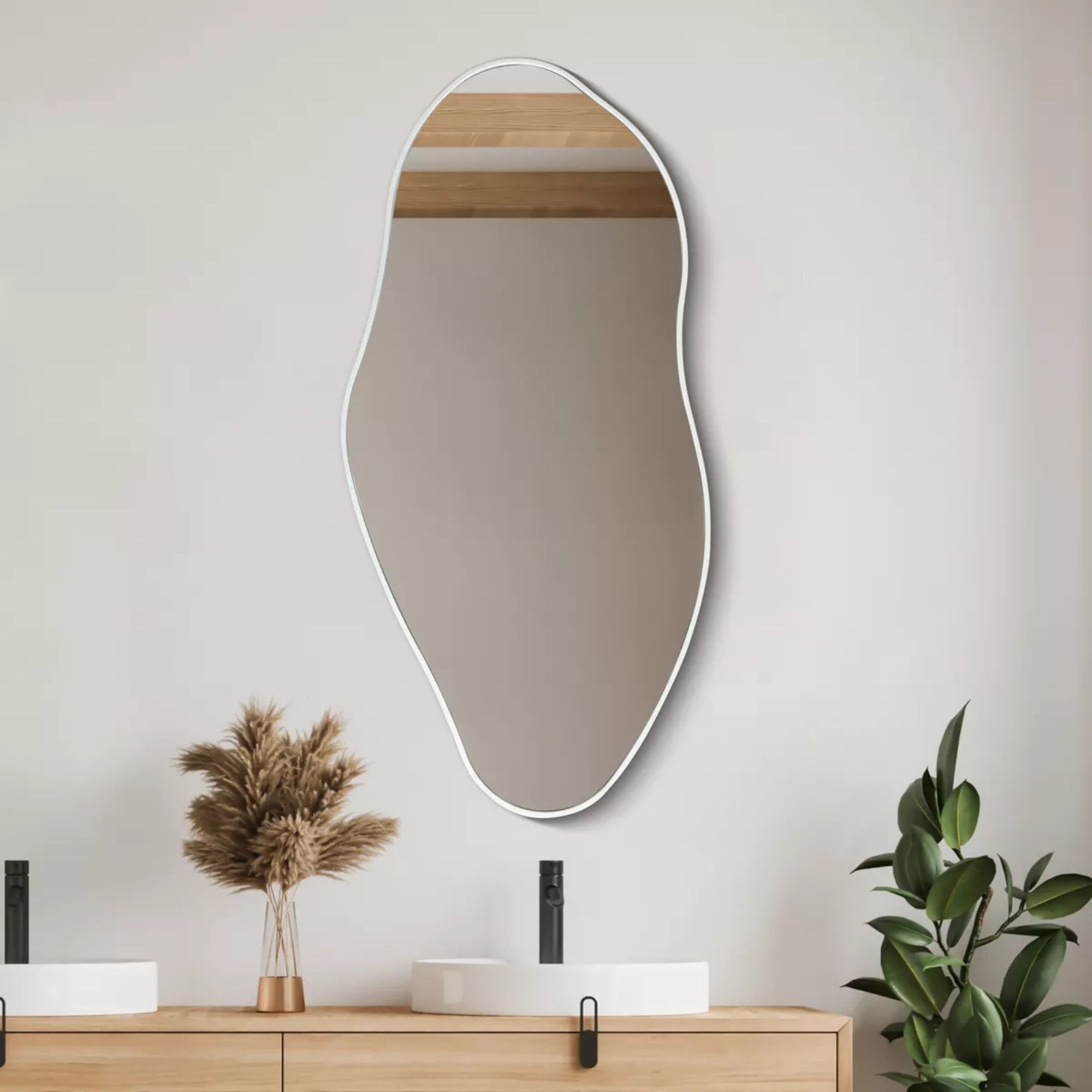 JONATHAN Y White Wall Mirror