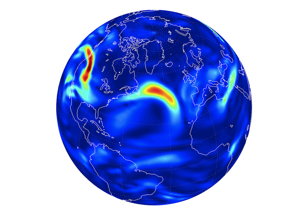 Turbulence in North Atlantic with global warming.