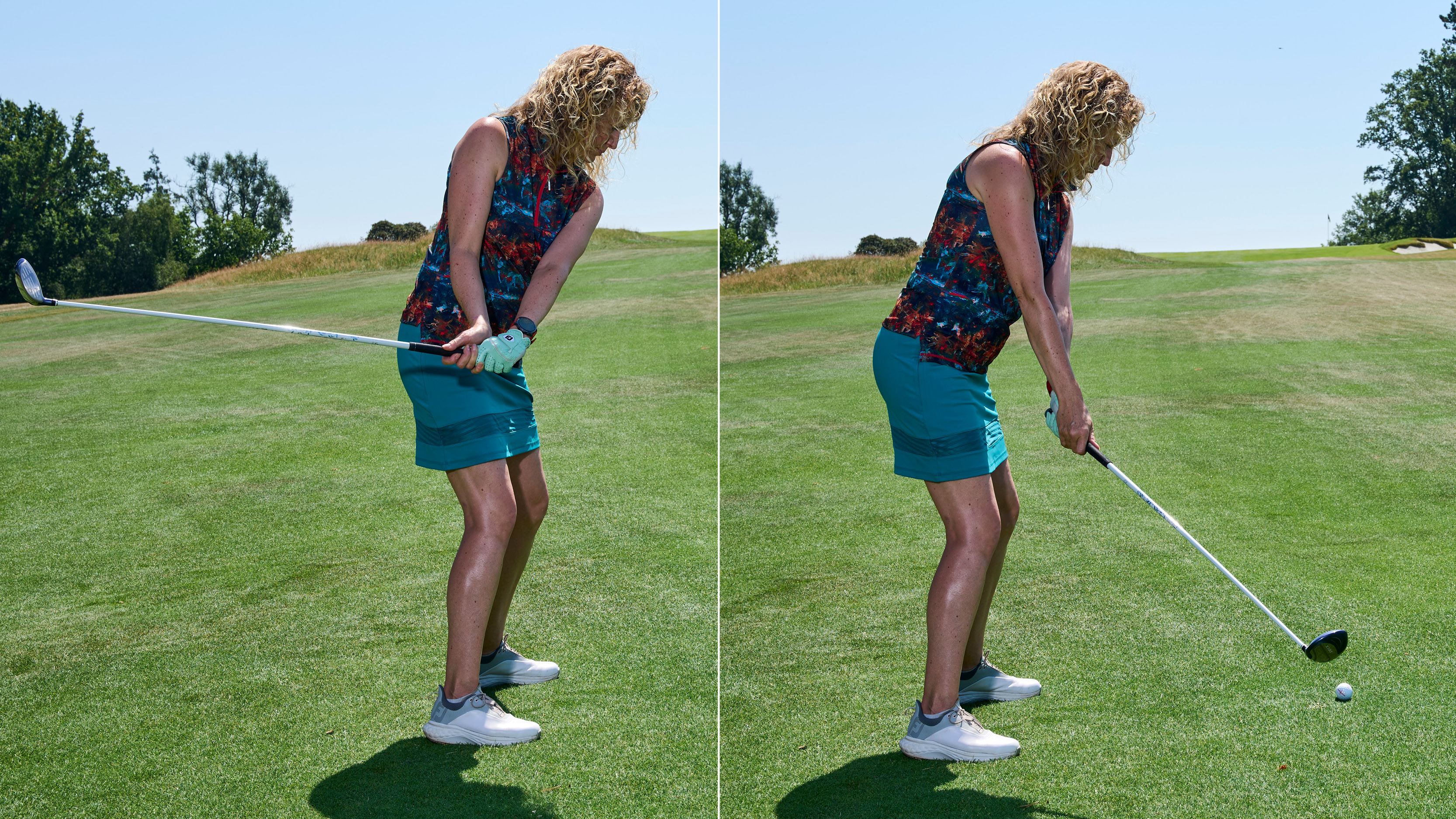 Correct and incorrect takeaway with a fairway wood