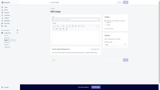 Shopify's website editor showing the add page function