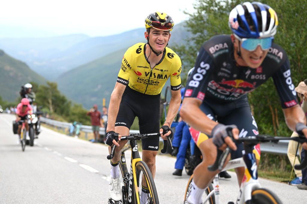 PUERTO DE ANCARES SPAIN AUGUST 30 Sepp Kuss of The United States and Team Visma Lease a Bike competes during the La Vuelta 79th Tour of Spain 2024 Stage 13 a 176km stage from Lugo to Puerto de Ancares 1659m UCIWT on August 30 2024 in Puerto de Ancares Spain Photo by Dario BelingheriGetty Images