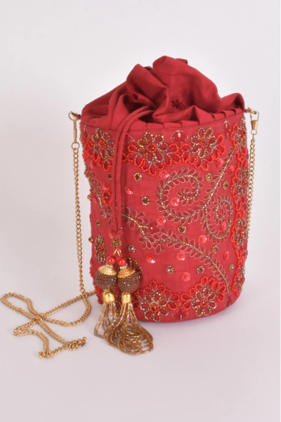 RAAS, June Embroidered Bucket Bag