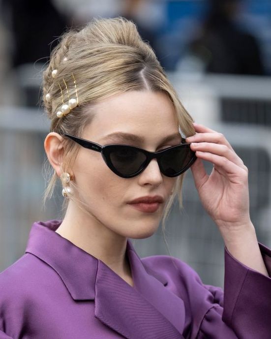paris, france march 03 victoria pedretti is seen during paris fashion week womenswear fallwinter 20202021 on march 03, 2020 in paris, france photo by arnold jerockigc images