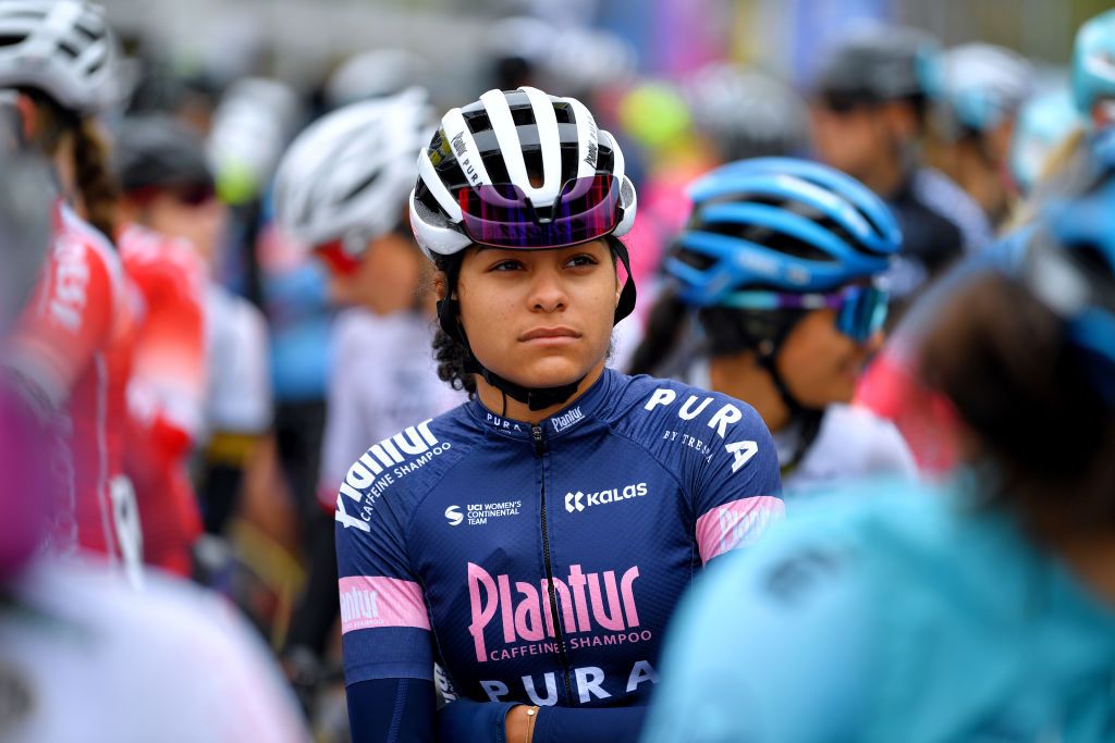 OUDENAARDE BELGIUM APRIL 04 Start Ceylin del Carmen Alvarado of Netherlands and Team PlanturPura during the 18th Ronde van Vlaanderen Tour of Flanders 2021 Womens Elite a 1524km race frim Oudenaarde to Oudenaarde RVV21 rondevanvlaanderen tourofflanders UCIWWT on April 04 2021 in Oudenaarde Belgium Photo by Luc ClaessenGetty Images