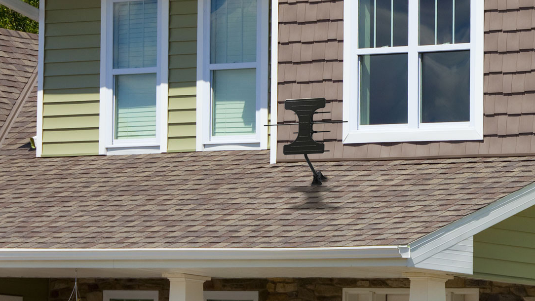 The Winegard Elite 7550 mounted on a roof