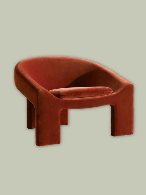 Dafne Armchair, Velvet, Rust