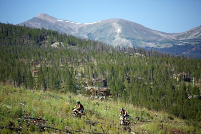 Leaders' jerseys dot the landscape