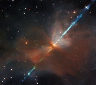  This image by the Hubble Space Telescope’s Wide Field Camera 3 instrument, features the Herbig-Haro object HH111, which lies about 1,300 light-years from Earth. Herbig-Haro objects consist of young stars blasting superheated jets through surrounding clouds of dust and gas.