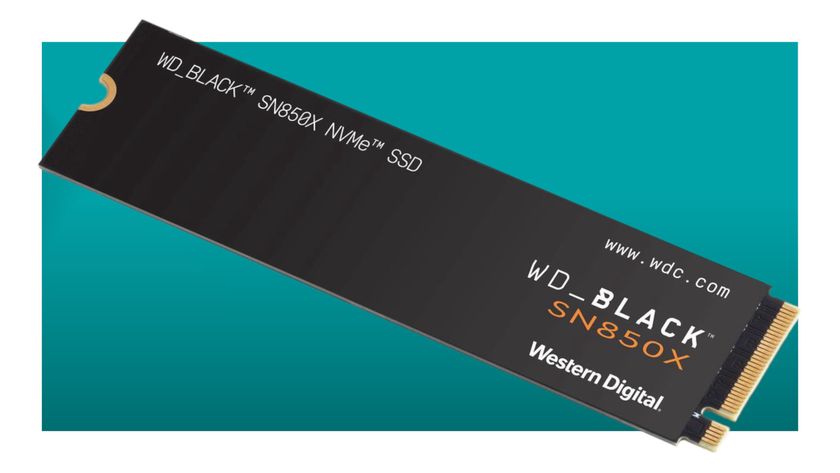 An image of a WD_Black SN850X SSD against a teal background with a white border