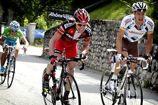Cadel Evans and Nicholas Roche battle up the final climb